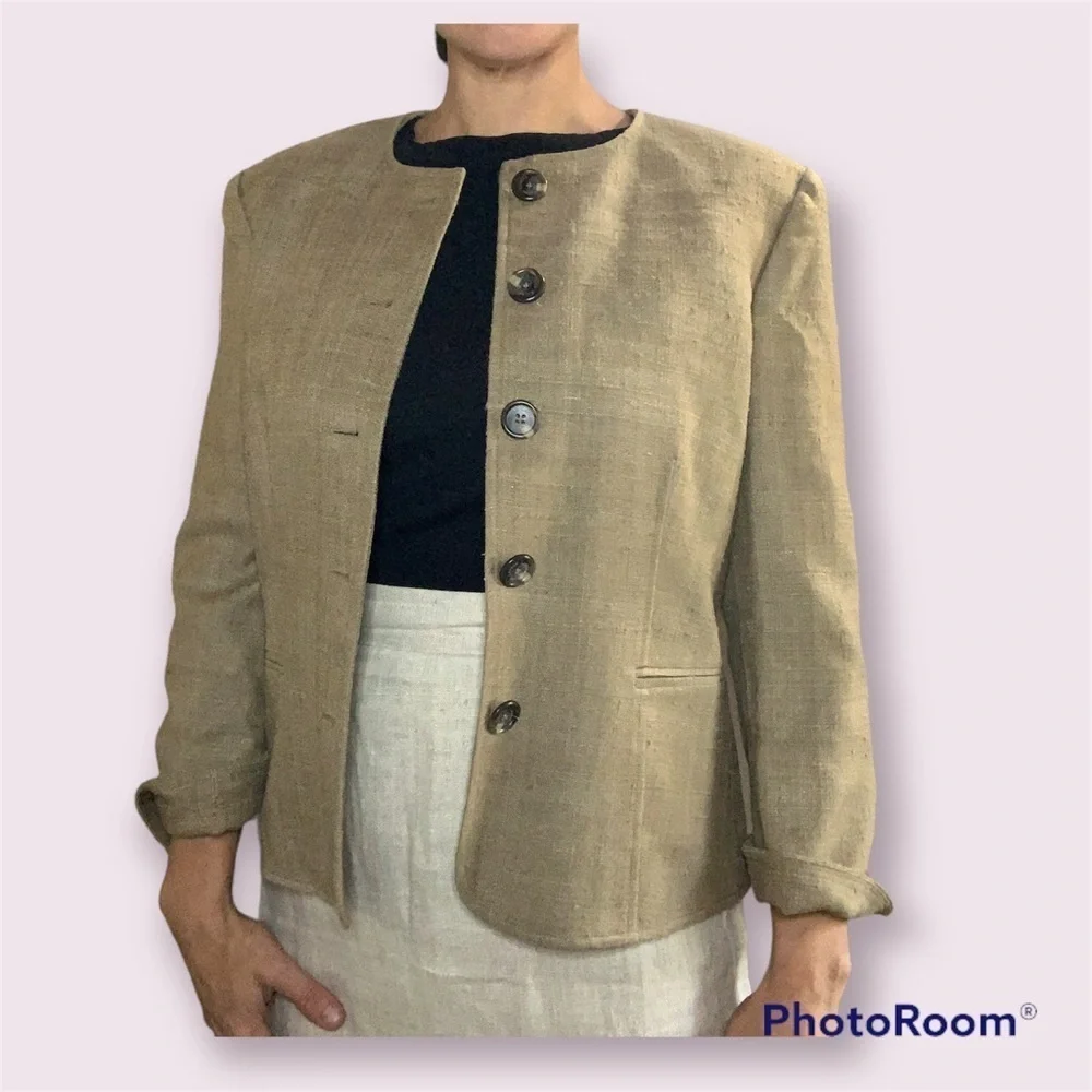 LAUREN by Ralph Lauren 100% Silk Tan Jacket size 6​​​